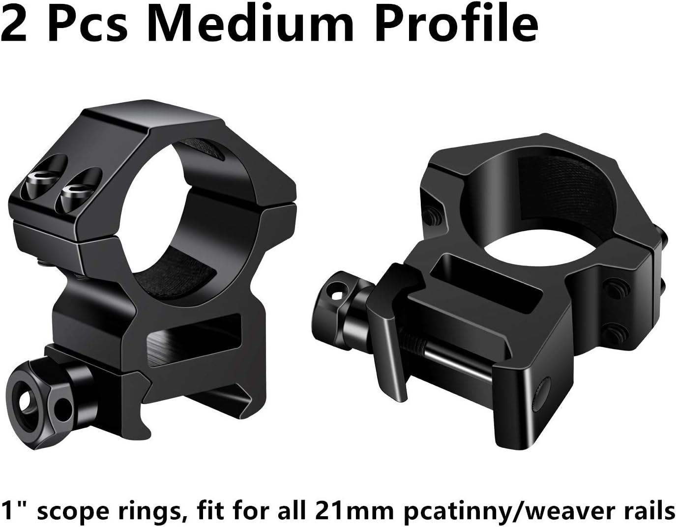 TACwolf 1 Inch Scope Rings, 2Pcs Medium Profile and 2Pcs High Profile Scope Mount Rings for Picatinny/Weaver Rail : Sports & Outdoors