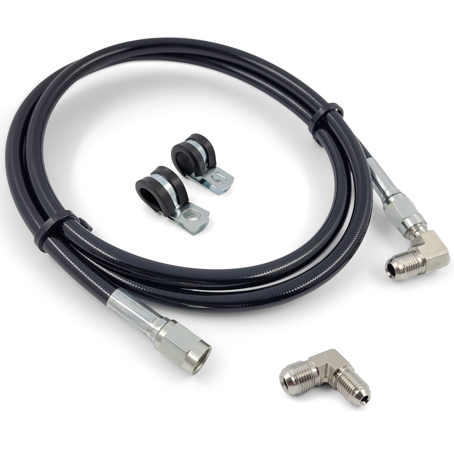 Photo 1 of Clutch Line Kit - Compatible with Honda Civic 2002-2020 Lx Dx Ex Hx EM2- Stainless Steel Braided
