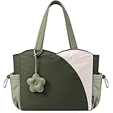 LOVEVOOK Tote Bag for Women, Puffer Work Bags with Zipper for Daily Travel College, Teacher Nurse Laptop Handbags Purses Gift