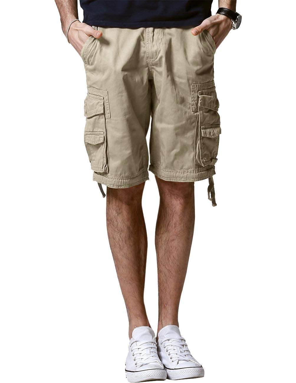 Matchstick Men's Twill Cargo Short, Brand Size 2XL/36 (UK Size 36.5W / 12L), S3612 Apricot