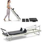 VEVOR Pilates Reformer Foldable, Suitable for Intermediate and Beginners Users, Pilates Equipment for Home Gym Studio Use with 4 Adjustable Resistance Spring, Up to 400 LBS
