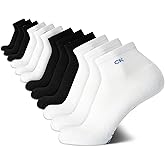 Calvin Klein Mens Quarter Socks - 12 Pack Breathable Soft Cushioned Quarter Cut Athletic Ankle Socks for Men