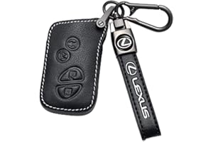 Fortunlla Leather Key Cover Holder Key Fob cover Replacement for Lexus RX450h IS350 LS460 IS250 RX350 GS450h LS600h GS350 GS300 LX570ES350 IS350 IS250 Smart Remote Key Case Accessories (4 Buttons)