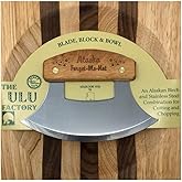 The ULU Factory The Ulu Factory's Alaska Forget-Me-Not State Flower Ulu Knife Set with Chopping Bowl!