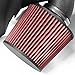 Black-Coated Aluminum Cold Air Intake Pipe+Heat Shield+Red Filter for Nissan Frontier Xterra 3.3L V6 99-03