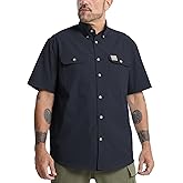 Kecols Mens Regular Fit Work Utility Shirt Midweight with Two Chest Pockets Wrinkle-Resistant Industrial Work Wear