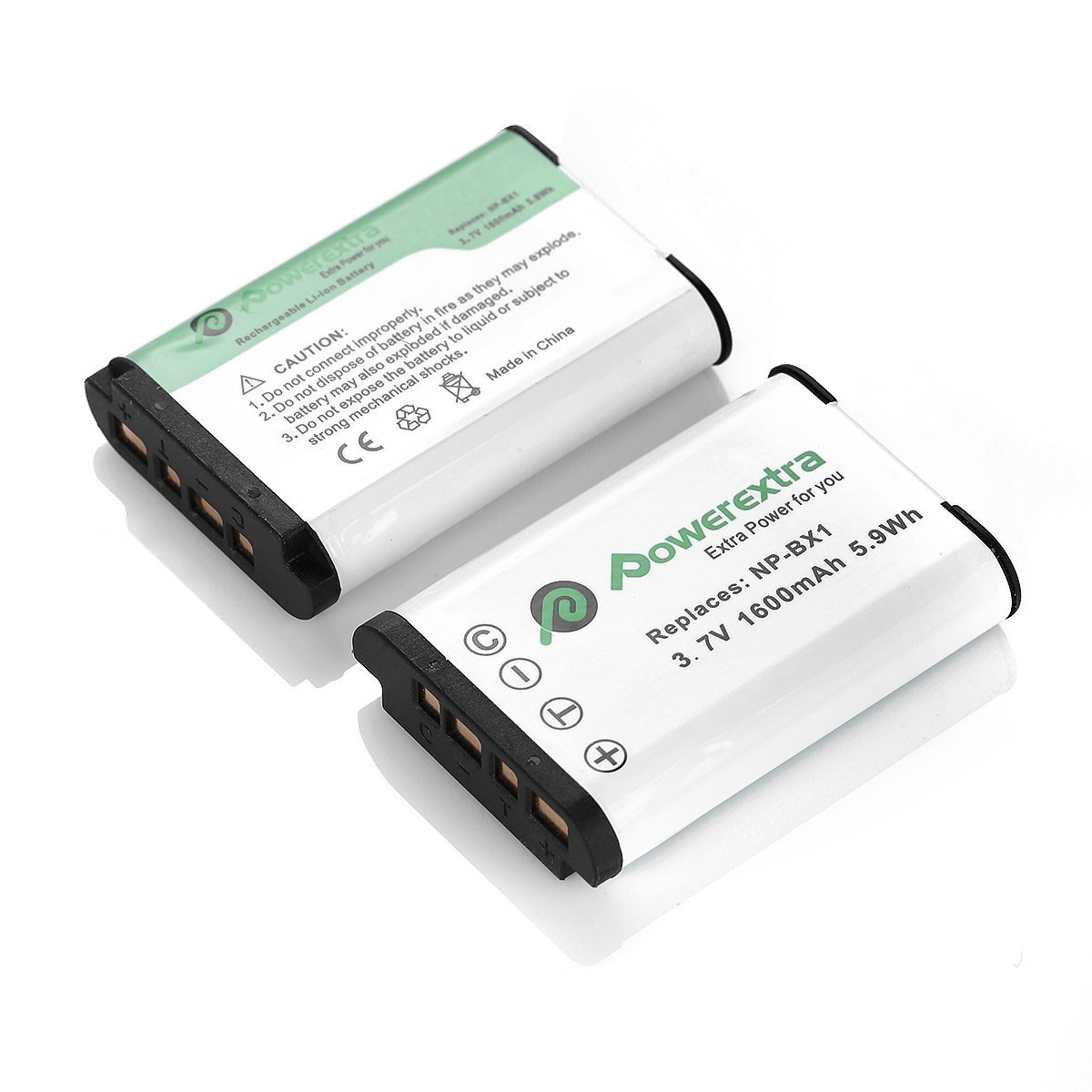 Powerextra 2 Pack Reemplazo Sony NP-BX1 Batería Li-ion para Sony NP-BX1 / M8 y Sony Cyber-shot DSC-RX100, DSC-RX100 II, DSC-RX100 III, DSC-RX100 V, DSC-RX100 IV, HDR-CX405