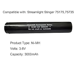 GSUIVEER 75175 75375 3.6V 3000mAh Ni-MH Flashlight