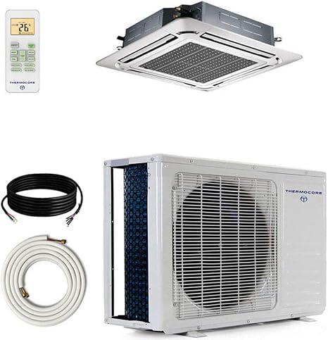 Amazon Com Thermocore 3 Ton Ductless Mini Split Air Conditioner Heat Pump Large White Home Kitchen