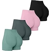 YWBIN 4 Pack Women Workout Gym Impact Shorts Seamless Scrunch Butt Lifting Gym Yoga Shorts