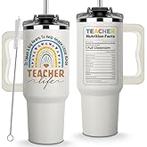 LIERIE8888 Teacher Appreciation Cups 40oz Tumbler - It Takes a Big Heart to Shape Little Minds, Coffee Teachers Tumblers for Women on Graduation, Appreciation Week, Back to School