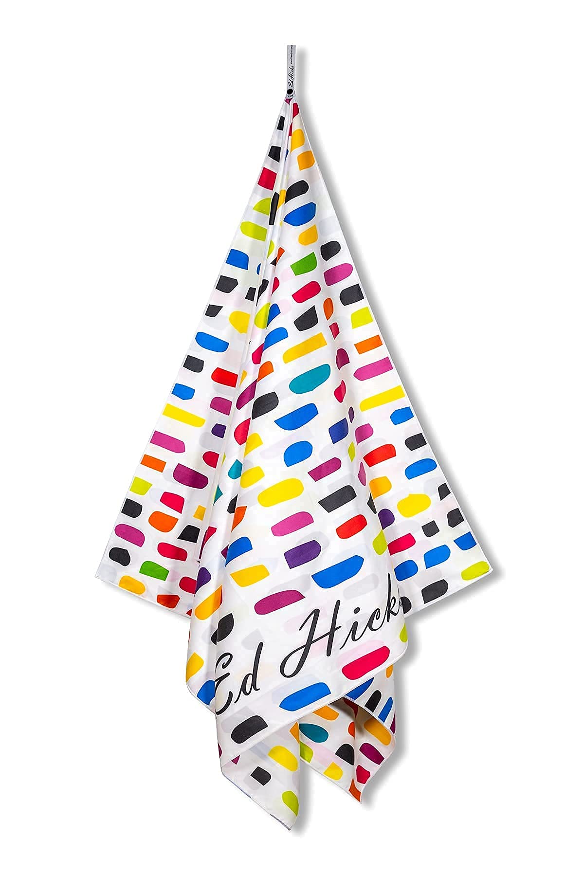 Extra Large Microfibre Beach Towel — XXL 200 x 90cm— Double Sided Towel for Swimming ,Gym and Travel — 100 Wash Guarantee— Sand Free, Lightweight, Compact, Quick Dry— Rainbow on White— Storage Bag