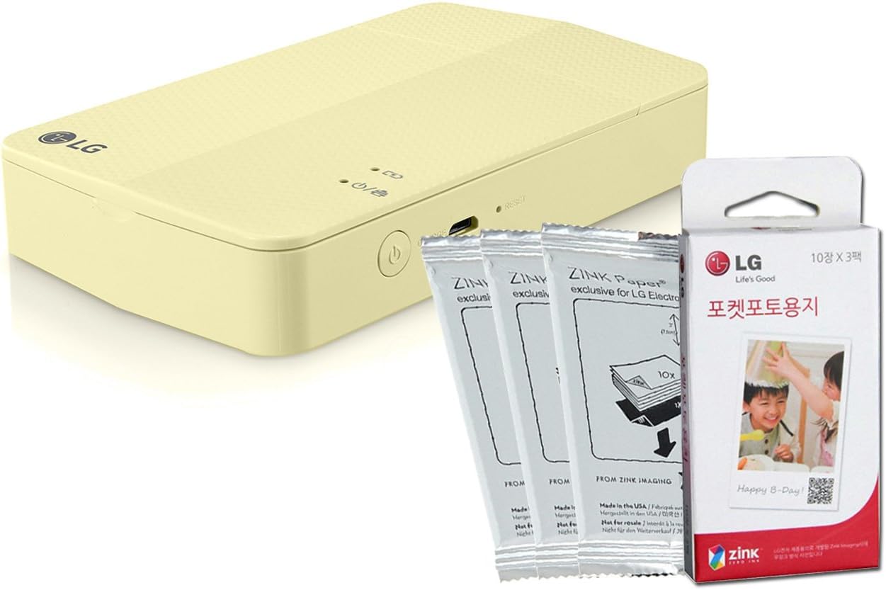 [Printer+Paper SET] New LG Pocket Photo Printer 3 PD251 [Lime Yellow] (Followup