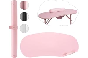 Wilfniee Nail Desk Protector Mat - Soft Microfiber Leather Manicure Table Cover Protector for Nail Tech Salon Home(35.4 x 14.6 inch, Pink MAT ONLY)