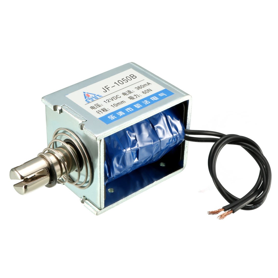 sourcingmap Pull Push Type Linear Motion Solenoid Electromagnet,JF-1050B DC12V 360mA 60N 10mm