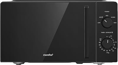COMFEE' 20L Compact Microwave 700W Inverter Black Solo Manual 5 Power Levels