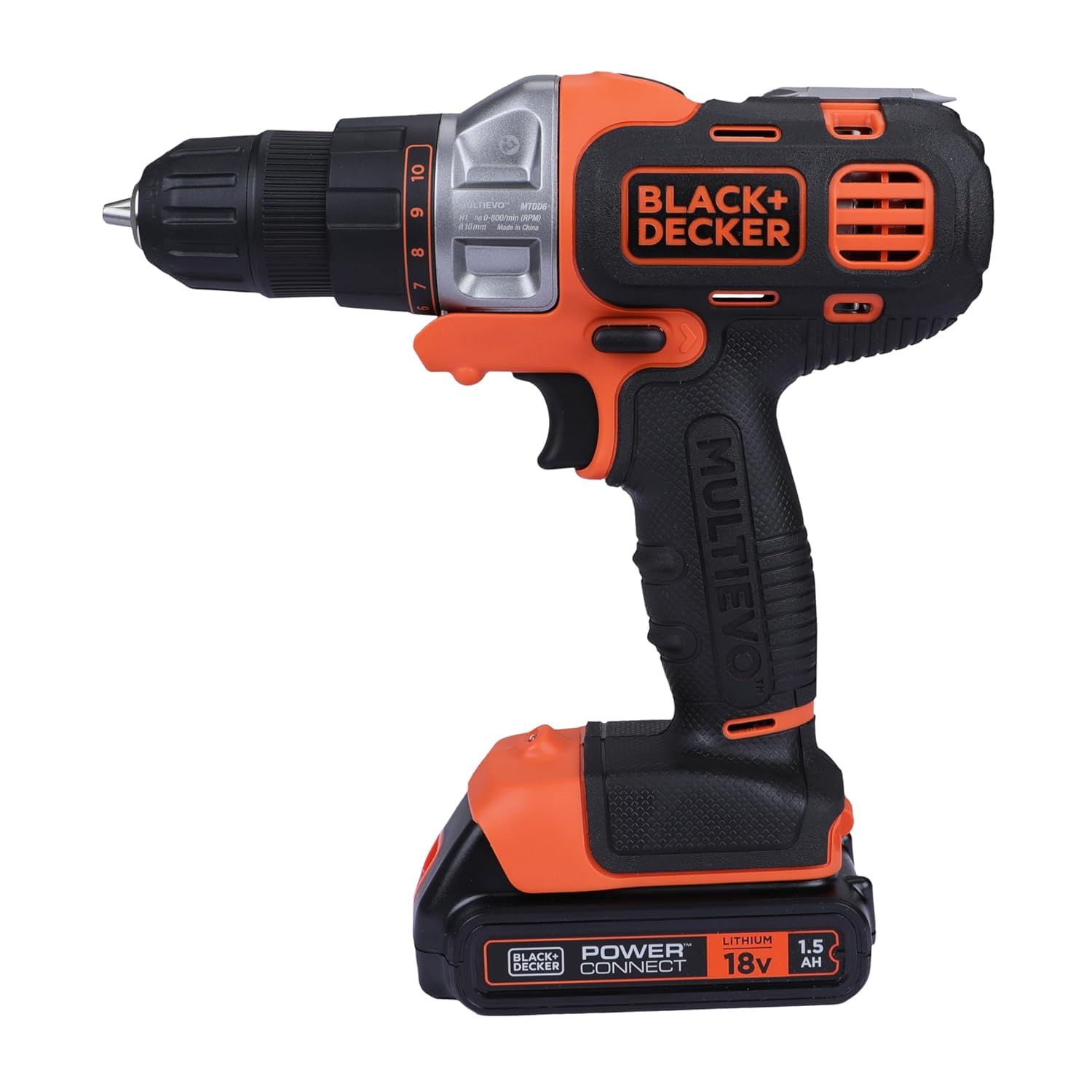 Black+Decker 18V Multievo Multi Tool with Drill Driver Attachment with 1.5Ah Lithium Ion Battery, MT218K-GB