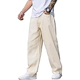 Verdusa Men's Baggy Jeans High Waist Wide Leg Classic Denim Pants