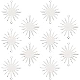 VILLCASE Double Hanging Sun Flower Charm Necklace Connector Charms for Diy Jewelry Making Silver Tone Smooth Surface for Necklace Bracelet Accessories