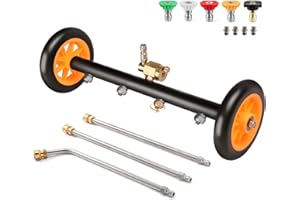 GIANTOOL Undercarriage Pressure Washer Cleaner, 16 Inch Water Broom for Power Washer Undercarriage Attachment with Extension Wands, Wash Mitt, 5 Nozzle Tips, 4000 PSI