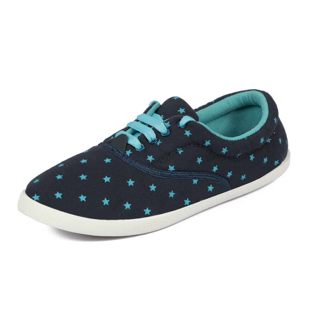 asian shoes rl-23 navy blue firozi canvas women shoes