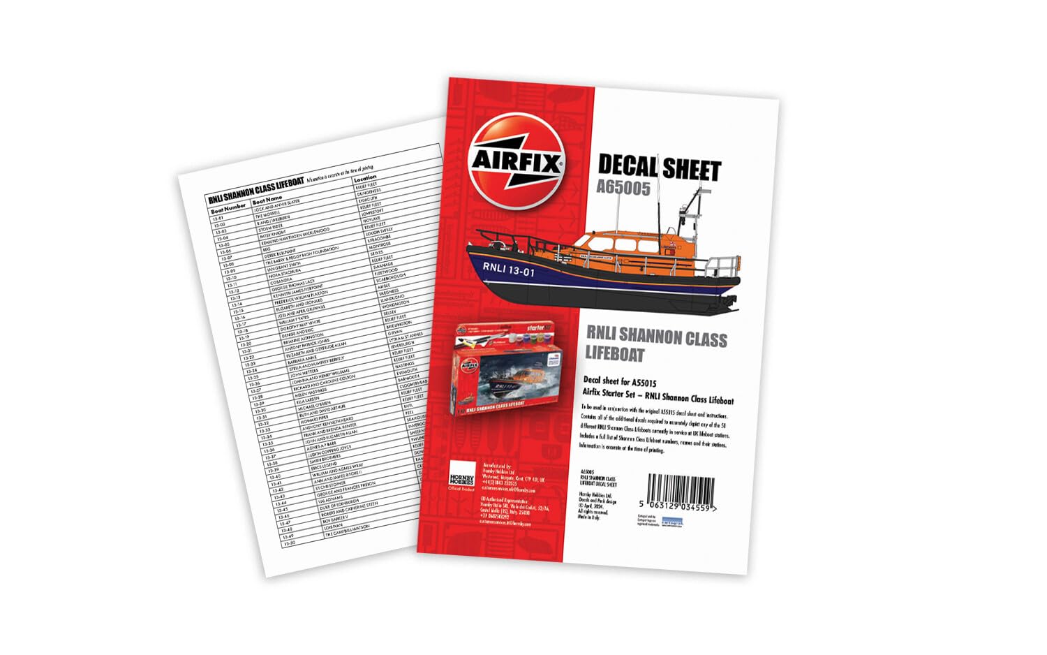 AIRFIX - A65005 Decal Sheet - RNLI Shannon Class Lifeboat (A55015) AIRFIX - - Accessories