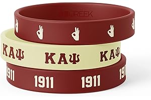 BBGreek Kappa Alpha Psi Fraternity Paraphernalia - Official Vendor - Set of 3 Silicone Bracelets - Wrist Bands