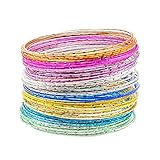 08-JSEA 50pcs Colorful Bracelet Bangles Set Stackable Indian Bangles Women Girls