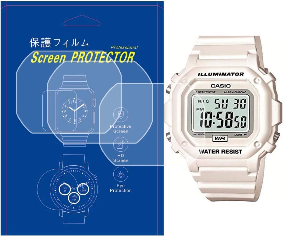 Amazon Co Jp 3 Pack Casio F 108 Compatible Watch Protective Film High Transmittance Scratch Resistant Bubble Resistant Easy Installation Electronics Cameras