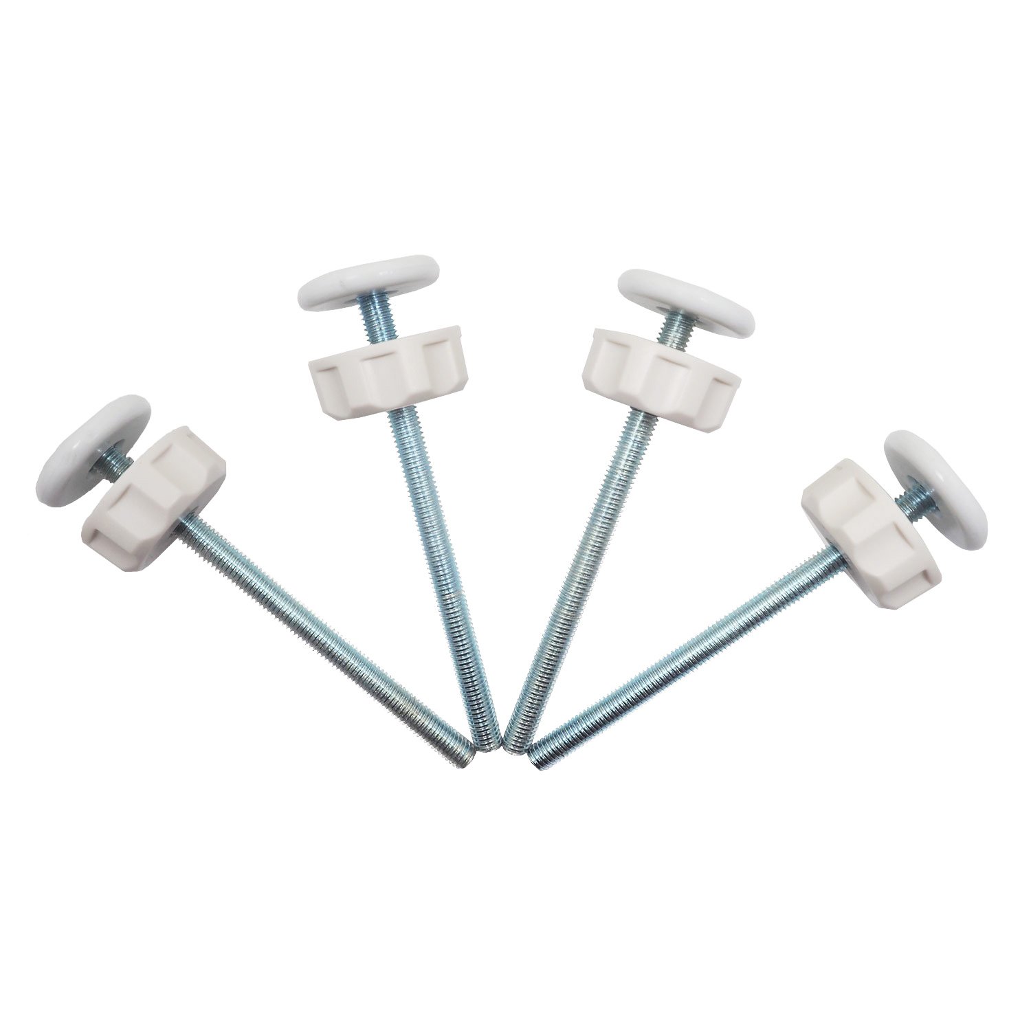 Baby Gate Guru Extra Long M8 (8mm) Spindle Rods for Pressure Mounted Gates Replacement Set - 4 Pack of M8 Spindle Screw Bolts for Baby and Pet Safety Gates - Choose Your Color (8mm, White)