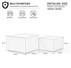 LKTART MDF End Table Handcrafted Relief Side Table