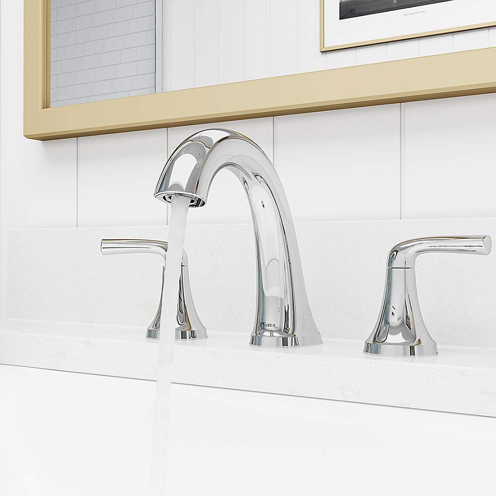 Pfister Ladera 8 in. Widespread Bathroom Faucet Chrome LF-049-LRCC - New Read