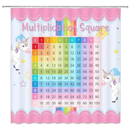 Livefun Multiplication Chart For Kids Shower Curtain Education