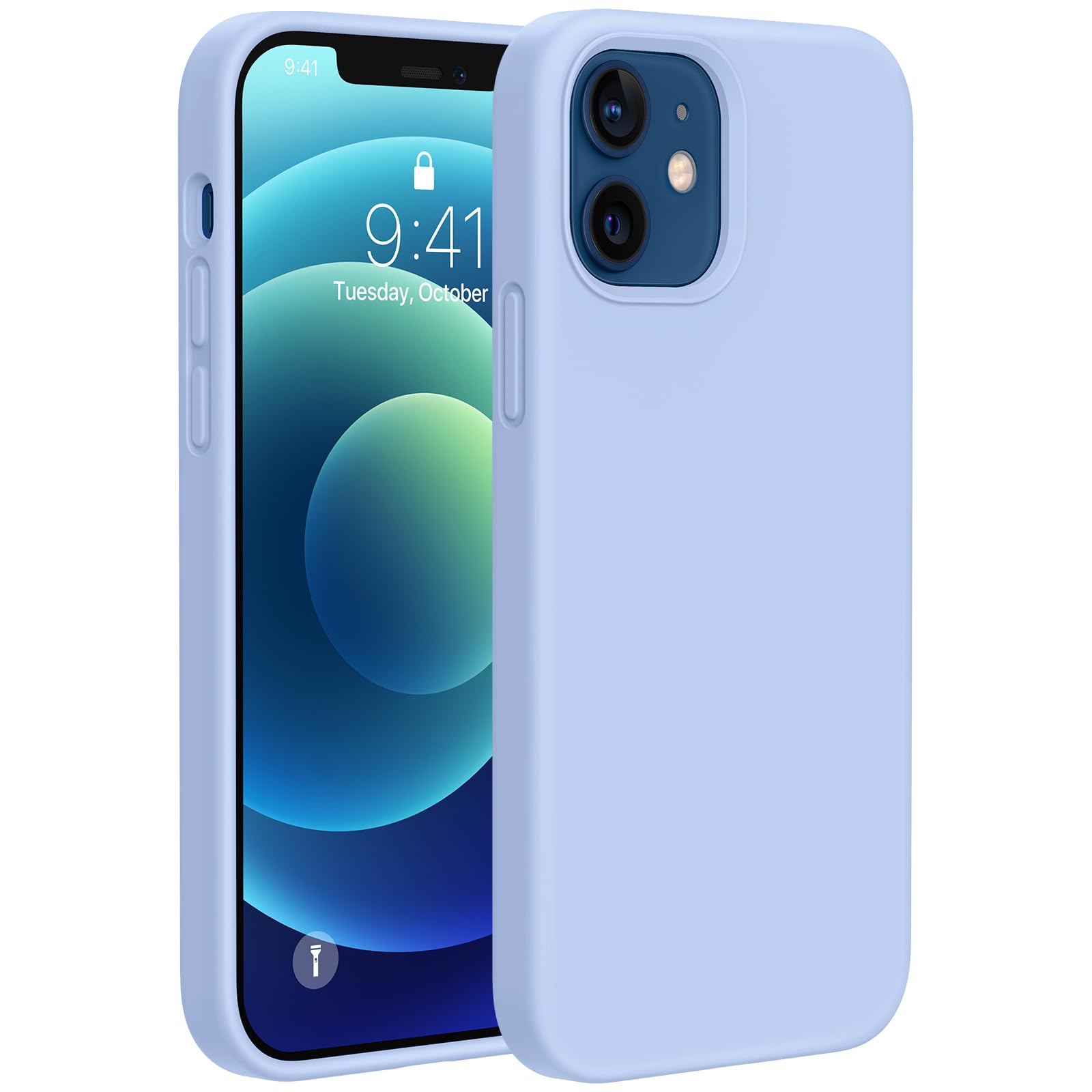 Photo 1 of Miracase Compatible with iPhone 12 Case and iPhone 12 Pro Case, Liquid Silicone Gel Rubber Full Body Protection Shockproof Drop Protection Phone Case for iPhone 12/12 Pro 6.1 inch, Clove Purple