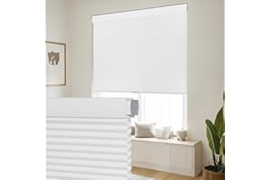 SEEYE No Drill Cordless Cellular Shades, Light Filtering Honeycomb Blinds for Indoor Window, Thermal Insulated Noise Reduction, Easy Install for Bedroom, Living Room, Office, White (72" W x 64" H)