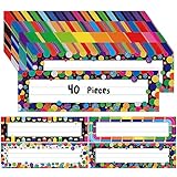 40PCS Desk Nameplates, 4 Designs Double Sided PET