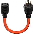 4 Prong to 3 Prong Generator Plug Adapter Cord, Nema L5-30P Generator Male to Nema L14-30R Transfer Switch Female,30Amp STW 1