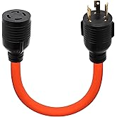 4 Prong to 3 Prong Generator Plug Adapter Cord, Nema L5-30P Generator Male to Nema L14-30R Transfer Switch Female,30Amp STW 1