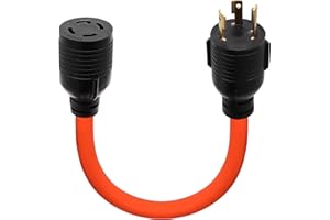 4 Prong to 3 Prong Generator Plug Adapter Cord, Nema L5-30P Generator Male to Nema L14-30R Transfer Switch Female,30Amp STW 1
