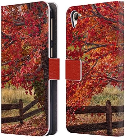 Official Darren White Flames On The Fence Master Fall Colours Leather Book Wallet Case Cover For HTC Desire 826 Dual Sim