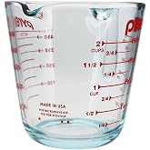 Pyrex 2-Cup Glass Measuring Cup - Made in USA | Clear Glass | Easy Pour Spout | Molded Handle | Kitchen Measuring Cup | Dishw