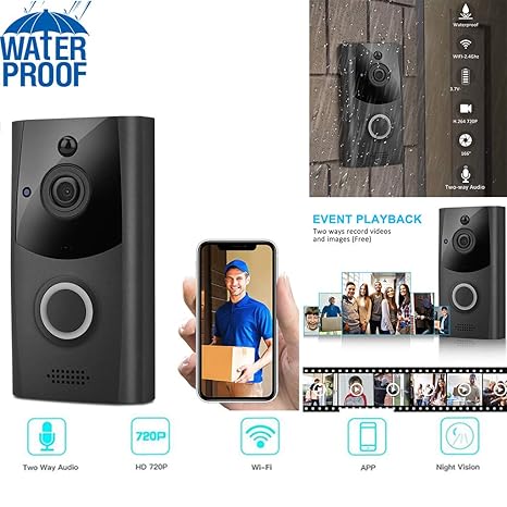 ???? jieGREAT Räumungsverkauf ???? , Wireless WiFi-Türklingel Intelligentes Videotelefon Visuelle Gegensprechanlage Türklinge
