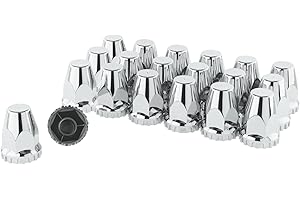 CHDT66 33 mm Chrome Lug Nut Covers for semi Trucks - Height: 2-3/4" Plastic, Thread On with Flange -Semi Lug Nut Covers - Screw On Lug Nut Cover- Pack of 20 Lug Nut Covers