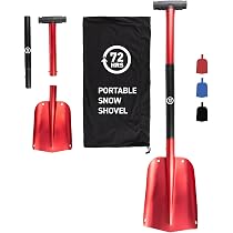 Pelle à Neige Rétractable Rouge - Poignée Antidérapante, Aluminium Léger - Pour Voiture, Camping, Véhicule Tout-terrain