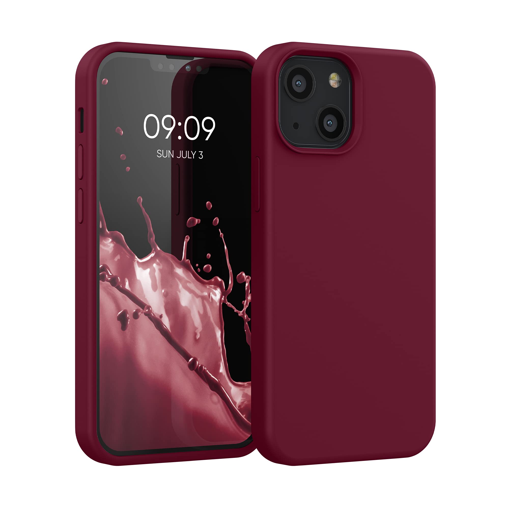 kwmobile Case Compatible with Apple iPhone 13 mini Case - TPU Silicone Phone Cover with Soft Finish - Rhubarb Red — image 1