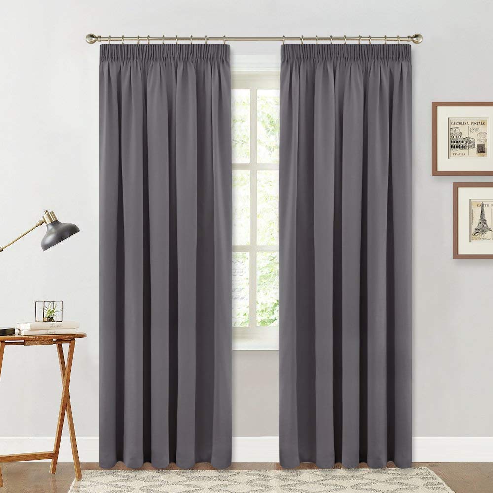 Pony Dance Grey Blackout Window Curtain Drapes 96 In Drop Modern