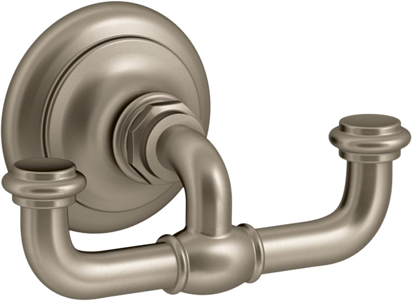 KOHLER K-72572-SN Artifacts Double robe hook, Vibrant Polished Nickel - Bath Towel Hooks - 