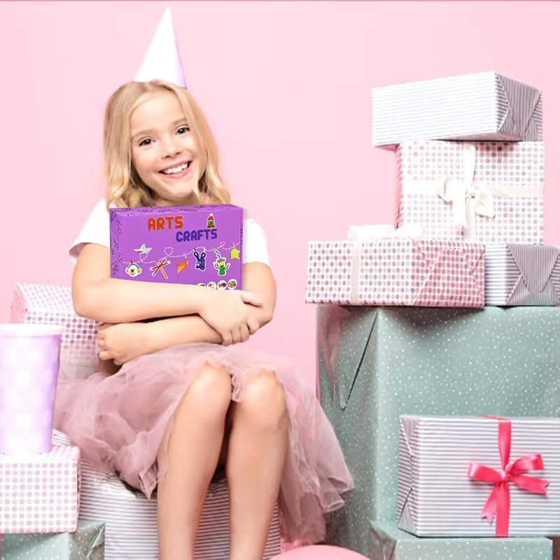 2000 Pezzi Lavoretti Creativi per Bambini DIY Art Craft Set Kit di forniture artistiche di Materiale con Scovolini Colorati per Lavoretti Collage Tutto in 1 Attività Regali per Bambini Ragazze Ragazzi