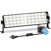 100W LED Shop Light 11000LM Ultra Brighter, Plug in Garage Light with On/Off Switch and 6FT Cord, 6000K IP66 Waterproof Works