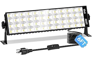 ISUERFY 100W LED Shop Light 11000LM Ultra Brighter, Plug in Garage Light with On/Off Switch and 6FT Cord, 6000K IP66 Waterproof Workshop Bay Lighting for Garage Workbench Warehouse Factory Yard Outdoor